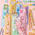 Cartoon Theme Pencil Set Fun Cute Design Kawaii Stationery Set 5pcs Set Packaged Set Cartoon Stationery for Children Students. 