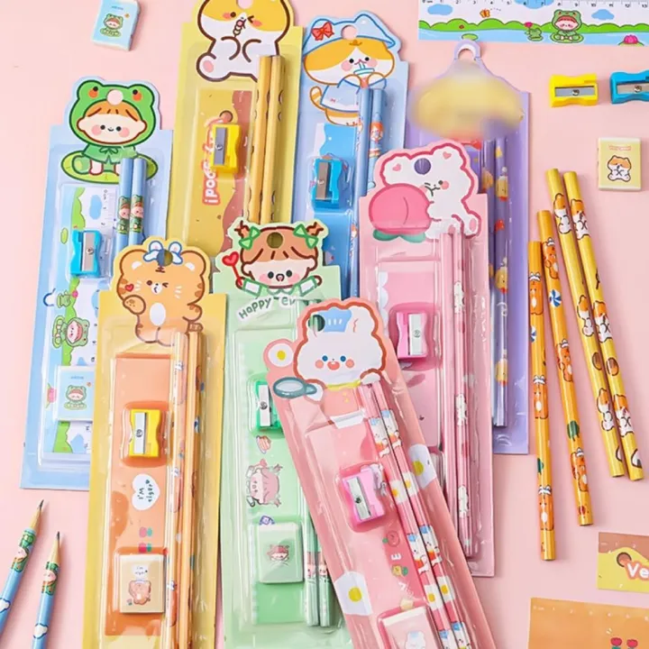 Cartoon%20Theme%20Pencil%20Set%20Fun%20Cute%20Design%20Kawaii%20Stationery%20Set%205pcs%20Set%20Packaged%20Set%20Cartoon%20Stationery%20for%20Children%20Students%20-%20Image%208