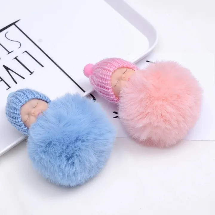 %E3%80%90Mary%20DAI%20Store%E3%80%91SUKI%20Cute%20Fluffy%20Sleeping%20Baby%20Pompom%20Faux%20Fur%20Ball%20Chain%20Keyring%20Women%20Key%20Holder%20Bag%20Pendant%20Charm%20Jeweler%20-%20Image%204