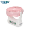 WEIDASI WD-202 Rechargeable 2400mAh Battery Up-Down Movable Portable Desk Fan With LED Lamp. 