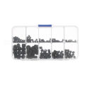 200pcs Black Allen Head Socket Internal Hex Set Grub Screw Assortment Cup Point Screws Kit for Home Use.