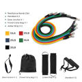 Resistance Bands Set, Including 5 Stackable Exercise Bands with Door Anchor,2 Foam Handle,2 Metal Foot Ring & Carrying Case - Home Workouts, Physical Therapy, Gym Training, Yoga. 