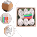 6 Pcs Easter DIY Hand-Painted Eggs 2024 Cartoon Eggs Children'S Handmade Gift Easter Egg Painting Kit -A.