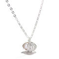 Necklace / Korean design silver plated shell pearl locket necklace for women and girls. 
