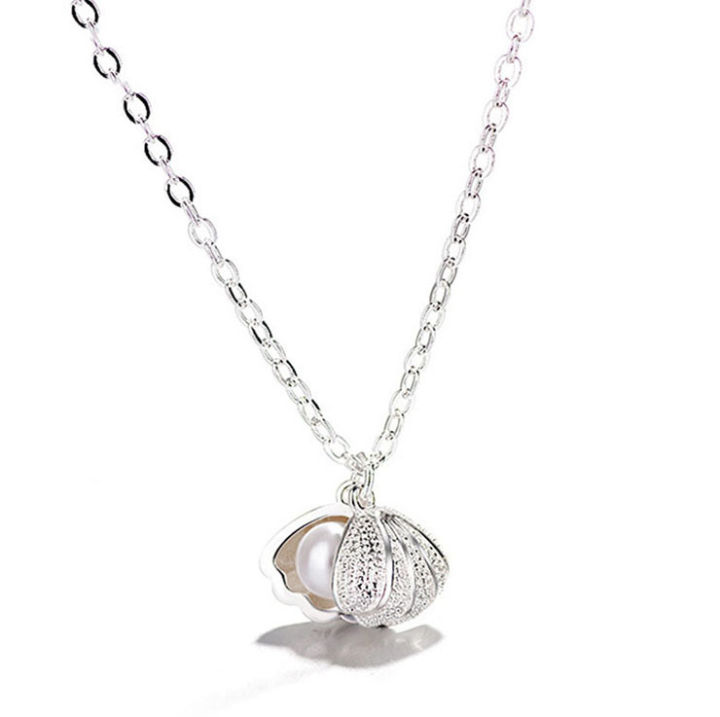 Necklace%20/%20Korean%20design%20silver%20plated%20shell%20pearl%20locket%20necklace%20for%20women%20and%20girls%20-%20Image%206