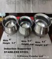 SS Hari / Patil / Handi / Deski Combo of 3 Pieces set Induction Supported Full Stainless Steel set.