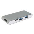 6IN1 USB-C HUB with Type-C Power Delivery 4K Video HD Output Alloy Card Reader. 