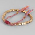 Handmade Tibetan Buddhist Braided Cotton Copper Beads Lucky Rope Bracelet For Women Thread Bracelets. 