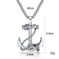 Classic Anchor Necklaces Pendant Chain for Man Fashion Jewelry Black Stainless Steel Chains.