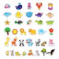 12pcs/lot Animal Fridge Magnet Fish and Crab Wooden Fridge Magnet 3D Cartoon Sticker Toy for Kids Diy Office Whiteboard Gadget. 