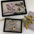 South Korea New Letter Gold Label Color Wool Plush Barrettes Sweet Fashion Grip Hair Clip All-Match Hair Accessories.