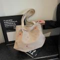 Embroidered Tote Bag Durable Portable Canvas Shoulder Bag Large Capacity Fashion Storage Bag for Casual Grocery Shopping Book Carrying Women Accessory Pouch. 