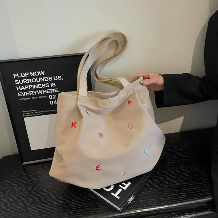 Embroidered%20Tote%20Bag%20Durable%20Portable%20Canvas%20Shoulder%20Bag%20Large%20Capacity%20Fashion%20Storage%20Bag%20for%20Casual%20Grocery%20Shopping%20Book%20Carrying%20Women%20Accessory%20Pouch%20-%20Image%208