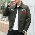 BROWON Brand New Jacket Men Korean Fashion Print Casual Jacket for Men 2023 Turn-Down Collar Embroidery Winter Jacket Male. 