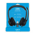 Logitech H390 Wired Headset, Stereo Headphones with Noise-Cancelling Microphone, USB, In-Line Controls, PC/Mac/Laptop - Black. 