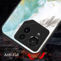 Biruiqu For ASUS ROG Phone 9 Pro Shockproof Fashion Marble Tempered Glass Back Case Cover.