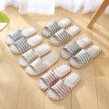 2024 Summer New Striped Slippers Casual Soft Non-Slip Foam Bottom Indoor Flip Flops Couple Linen Home Shoes. 