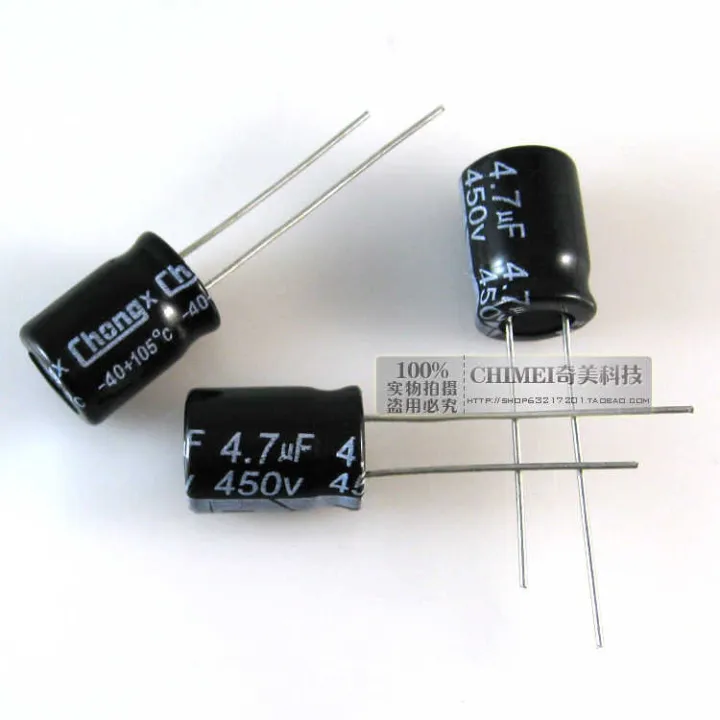 10Pcs-%204.7uF%20450V%20Capacitor%20RADIAL%20Electrolytic%20Capacitor%204.7uF%20Capacitor%20450V%204.7uF%20Polarized%20Aluminum%20Electrolytic%20450V%20Capacitors%204.7uF%202%20Pin%20Leads%20-%20Image%204