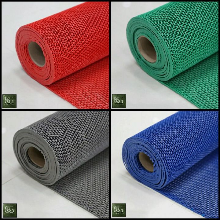 Polyvinyl Chloride-PVC Anti/Non-Slip Floor Net Mat; (3 X 2) Feet / (36 Inch X 24 Inch),(BG) Anti-Fatigue (PVC) Plastic Door Mat, Waterproof & Hard Rubber Plastic Floor/Door Mat--BG