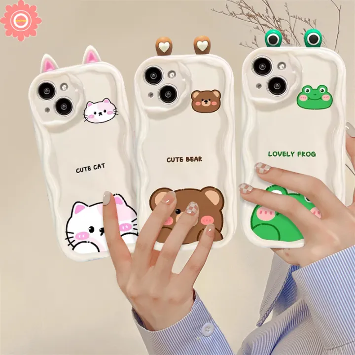 Sweet%20Cute%20Cartoon%203D%20Doll%20Cat%20Bear%20Frog%20Phone%20Case%20Compatible%20for%20IPhone%207Plus%20XR%2013%2015%2011%2014%2012%20Pro%20Max%208%206%207%206S%20Plus%20X%20XS%20MAX%20SE%202020%20Lovely%20Animals%20Wavy%20Curved%20Edge%20Couples%20Soft%20Cover%20-%20Image%205