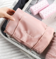 4-in-1 Foldable Travel Makeup Organizer Bag with Detachable Mesh Cosmetic Pouches & Hanging Hook – Portable Roll-Up Toiletry Storage Case for Cosmetics, Skincare & Toiletries – 53×22.5cm. 