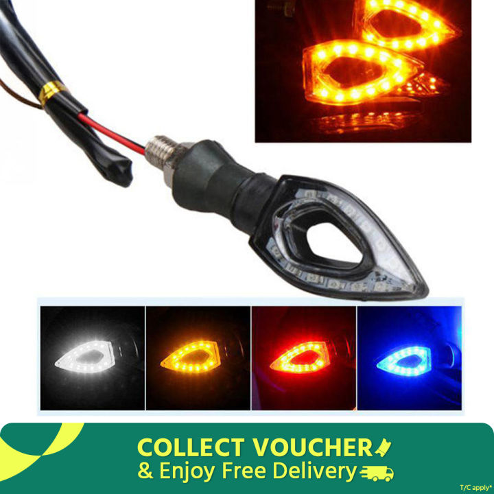 4 Pcs LED Motor Bike Indicator Signal Light For Motorcycle- Pan Pata