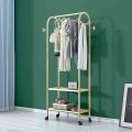 Aleeart  Clothing Rack Nordic Style Coat Rack with Wheels and 2-Tier Shelf Garment Racks Portable Clothing Rail Bedroom Rolling Hanger Clothes Retail Display Stand. 