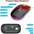 Rechargeable Slim Ergonomic RGB Light Mouse with 2.4G + Bluetooth and Silent Click Design.