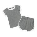 Infant Baby Boys Girl Clothes Set Korean Style Kids Clothing Suit Cotton Solid Short Sleeve T-shirt+Shorts For Summer. 
