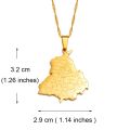 Anniyo 3.2cm India Punjab State Map Pendant Necklace Jewelry #233521.