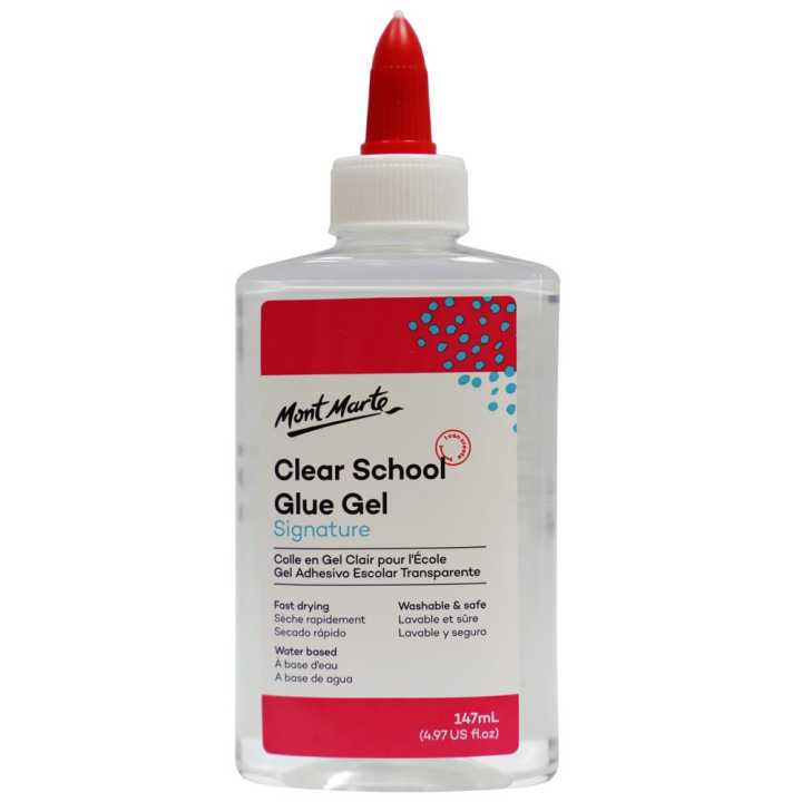 Mont Marte Clear School Glue 147ml Washable