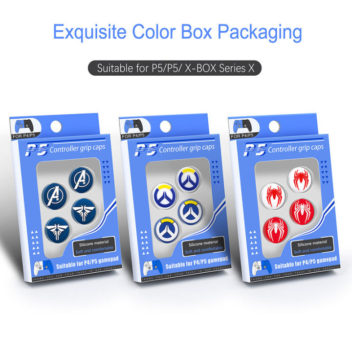 4pcs/1Set%20Soft%20Silicone%20Thumb%20Grip%20Stick%20Cap%20Cover%20For%20PS5%20XSX%20XSS%20Controller%20for%20Playstation%205%20Xbox%20Series%20X/S%20Joystick%20Cap%20Accessories%20-%20Image%204