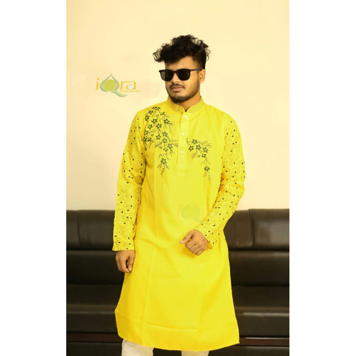 Printed%20Stylish%20semi%20long%20Panjabi%20-%20Image%202