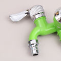 Dual Control Double Outlet Water Tap 1/2" Universal Interface Plastic Faucet Home Bathroom Hose Irrigation Quick Connector Conbo.