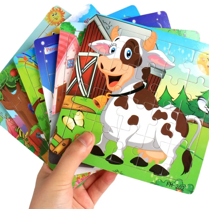 New%2020%20Piece%20Wooden%203d%20Puzzle%20Cartoon%20Animal%20Vehicle%20Jigsaw%20Puzzle%20Montessori%20Educational%20Toys%20For%20Kids%20Baby%201%202%203%20Years%20-%20Image%204
