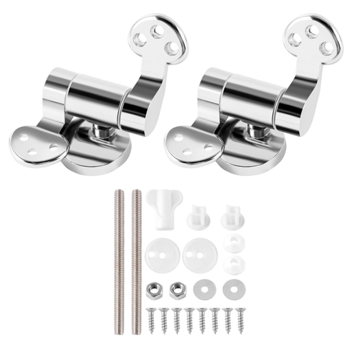 Toilet Seat Hinge 1Pair Replacement Stainless Steel Hinges for All Toilet Seat Cover Lid Soft Close Toilet Seat Fittings, Easy to Use