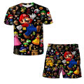 Super Mario Bros T Shirt + Shorts Sets Kids Boys Girls T-shirts Short Pants 2 Pcs Suits Mario Peach Princess Clothing Girl Tops. 