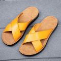 SHEN CE Summer Sandals Men Leather Classic Roman Open-toed Slipper Outdoor Beach Rubber Summer Shoes Flip Flop Water Sandals. 
