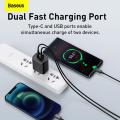 Baseus Compact Super Quick Charger Dual Port U+C 20W CN - Fast Charging Convenience - Your Smart Power Solution.