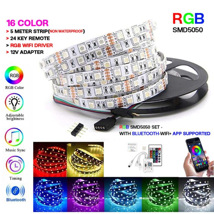 LED Strips Lights 5 Meter SMD5050 Strip with BL-WIFI Smart App Control DC 12V for ceiling decoration