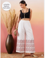 Fashion Trend Soft China Linen Fabrics Print Plazzo For Woman.