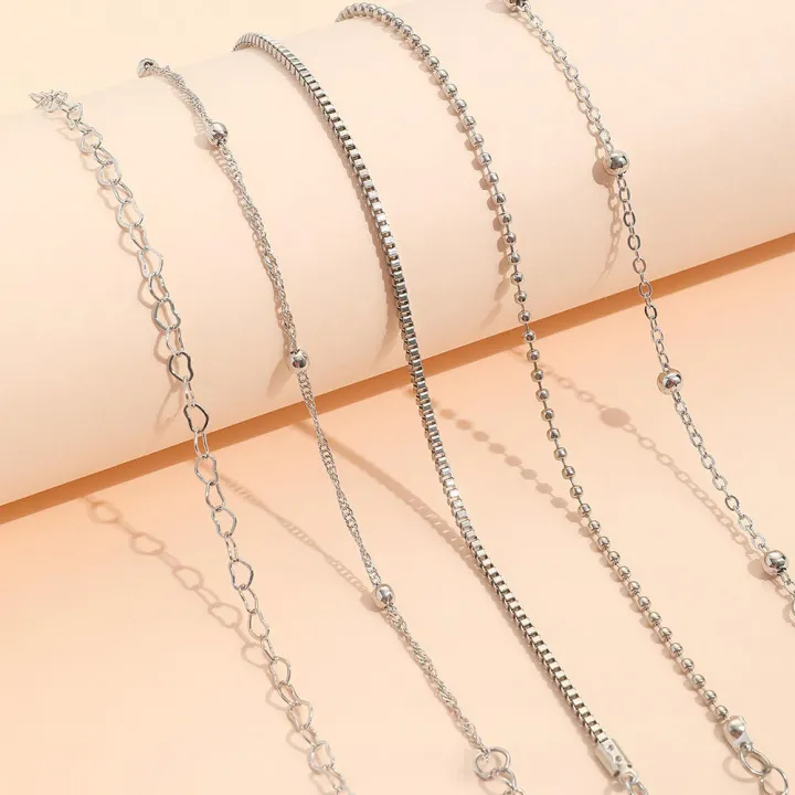 5PCS%20bracelet%20set%20Bracelet%20set%20Exquisite%20craftsmanship%20Copper%20material%20Stylish%20design%20Copper%20chain%20bracelet%20Hand-made%20bracelet%20set%20Handcrafted%20Handmade%20bracelet%20for%20Casual%20wear%20Party%20accessories%20Gift%20-%20Image%203