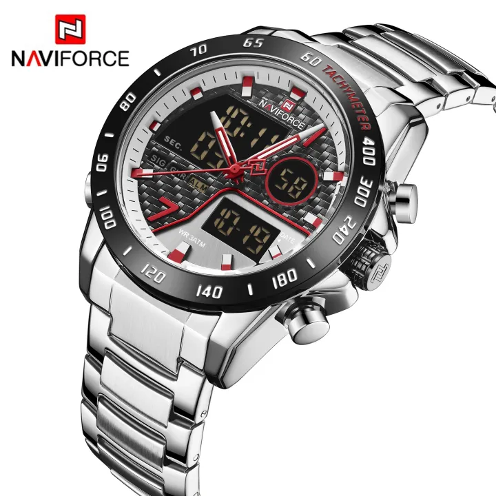 NAVIFORCE%20NF9171%20Silver%20Stainless%20Steel%20Dual%20Wrist%20Watch%20For%20Men%20-%20Black%20&%20Silver%20-%20Image%205