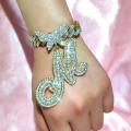 New Butterfly Letter Cuban Chain Bracelet For Women 14MM Spring Clasp Rhombus Cuban Chain Initial Bracelet Hiphop Gift Jewelry.