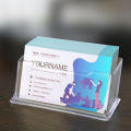Lightweight Acrylic business card holder Versatile Transparent Sturdy Desktop card display card stand for Office desk organizer Exhibition display Business events Trade shows Corporate gifting. 