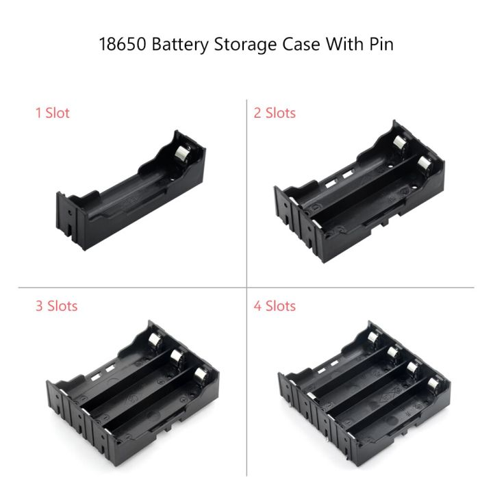 ABS 18650 Battery Holder Storage Box Case 1 2 3 4 Slot Batteries Container With Hard Pin