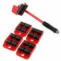 Furniture Mover Tool Kit Heavy Goods Transport Lifter 4 Wheel Movable Roller with Wheel Rod Movable Bearing. 