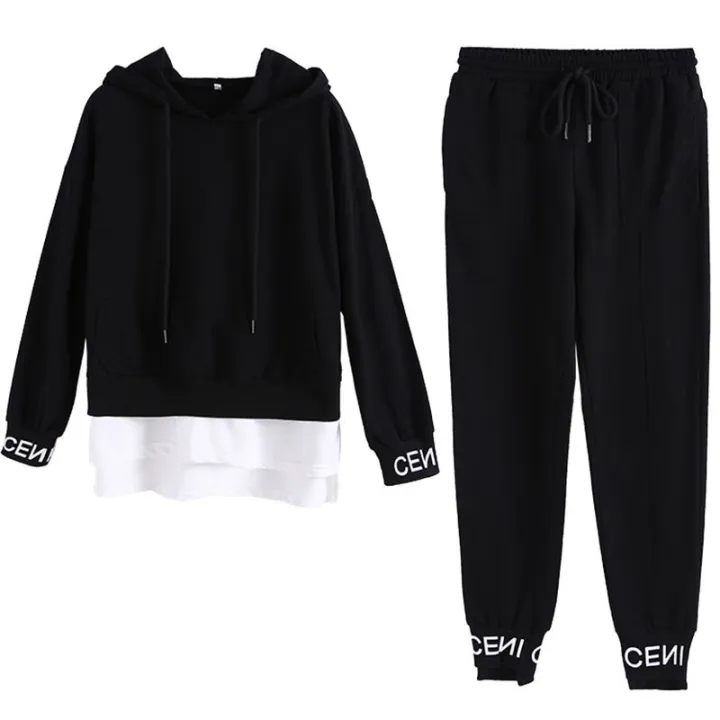 Junior%20High%20School%20Student%20Loose%20plus%20Size%20Women's%20Clothing%20Sportswear2022Spring%20and%20Autumn%20FatmmHip-Hop%20Pullover%20Girl%20Set%20-%20Image%208