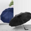 12 Ribs Automatic Umbrella Rain Wind Resistant Sun Umbrellas Black Coating Umbrella Parasol Portable UV Folding Umbrellas. 