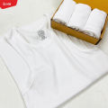 Pack of 3 Pcs Combo Men's Round Neck Sleeveless Cotton Tank Top From Levin.